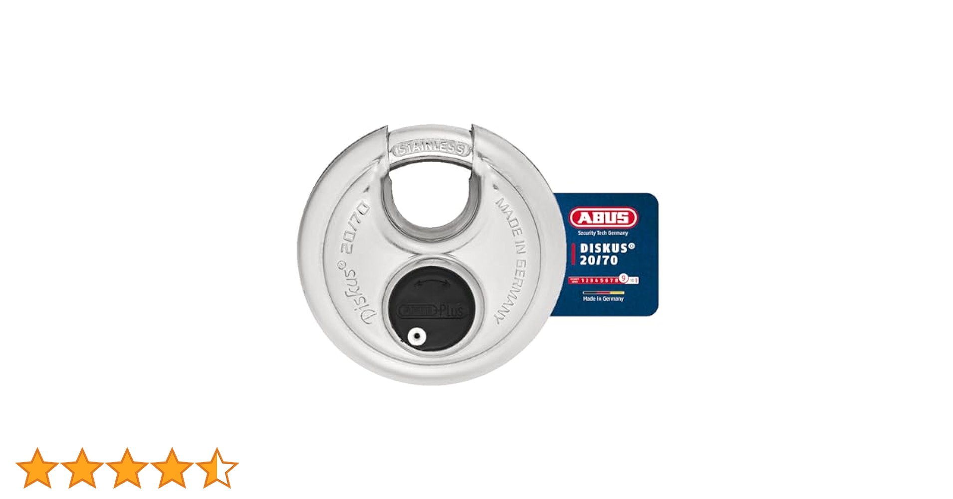 アブス 円盤形南京錠 Diskus Plus Padlock 鍵3本付き Amazon | アブス 円盤形南京錠 Diskus Plus Padlock 20/70 鍵2本